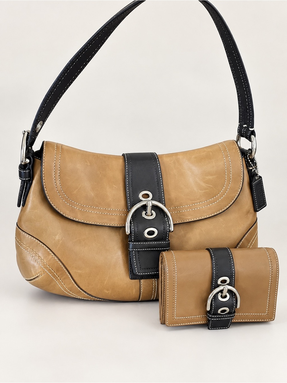 Coach Soho F10910 Medium Shoulder Bag & Medium Wallet Bundle